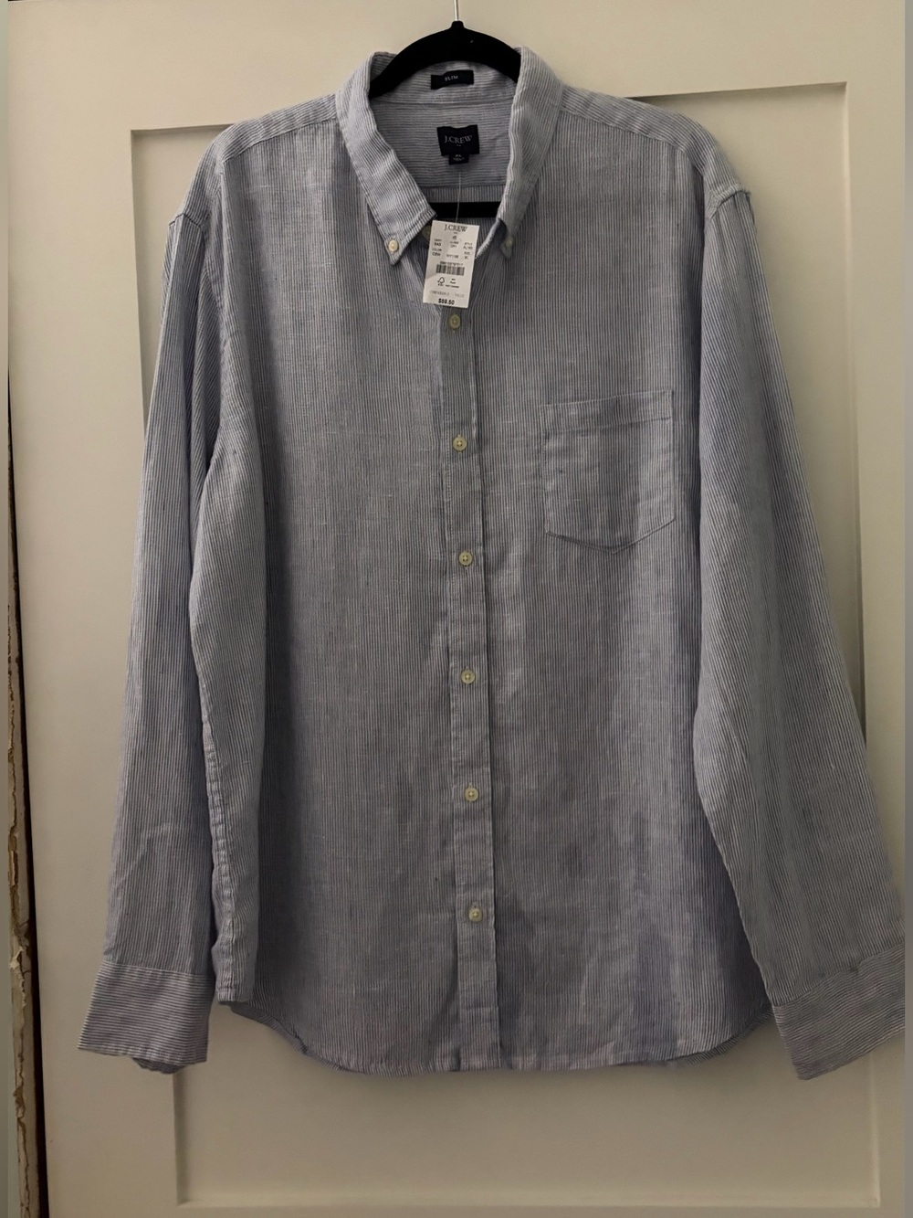 J. Crew Blue and White Striped Button-Up Shirt